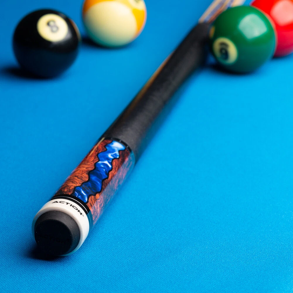 Action ACT152 Fractal Series Cue – Walnut Burl & Blue Epoxy - Image 6