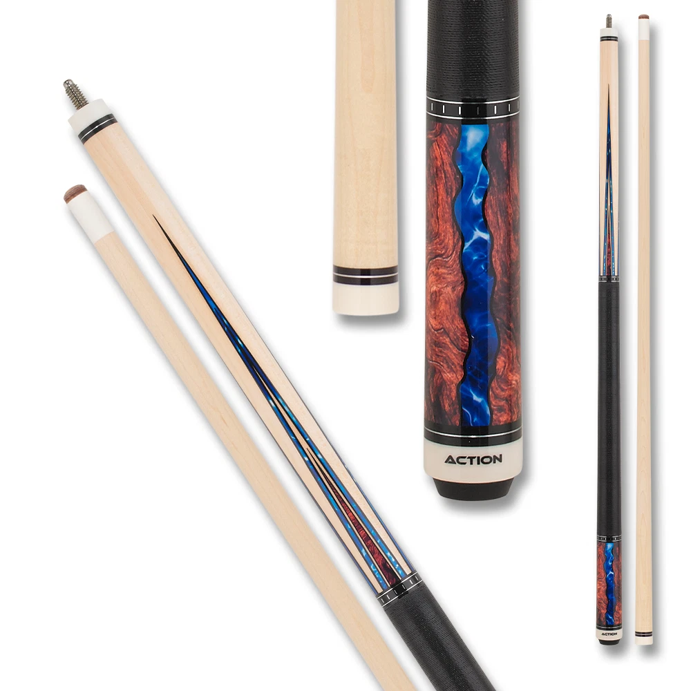 Action ACT152 Fractal Series Cue – Walnut Burl & Blue Epoxy - Image 9