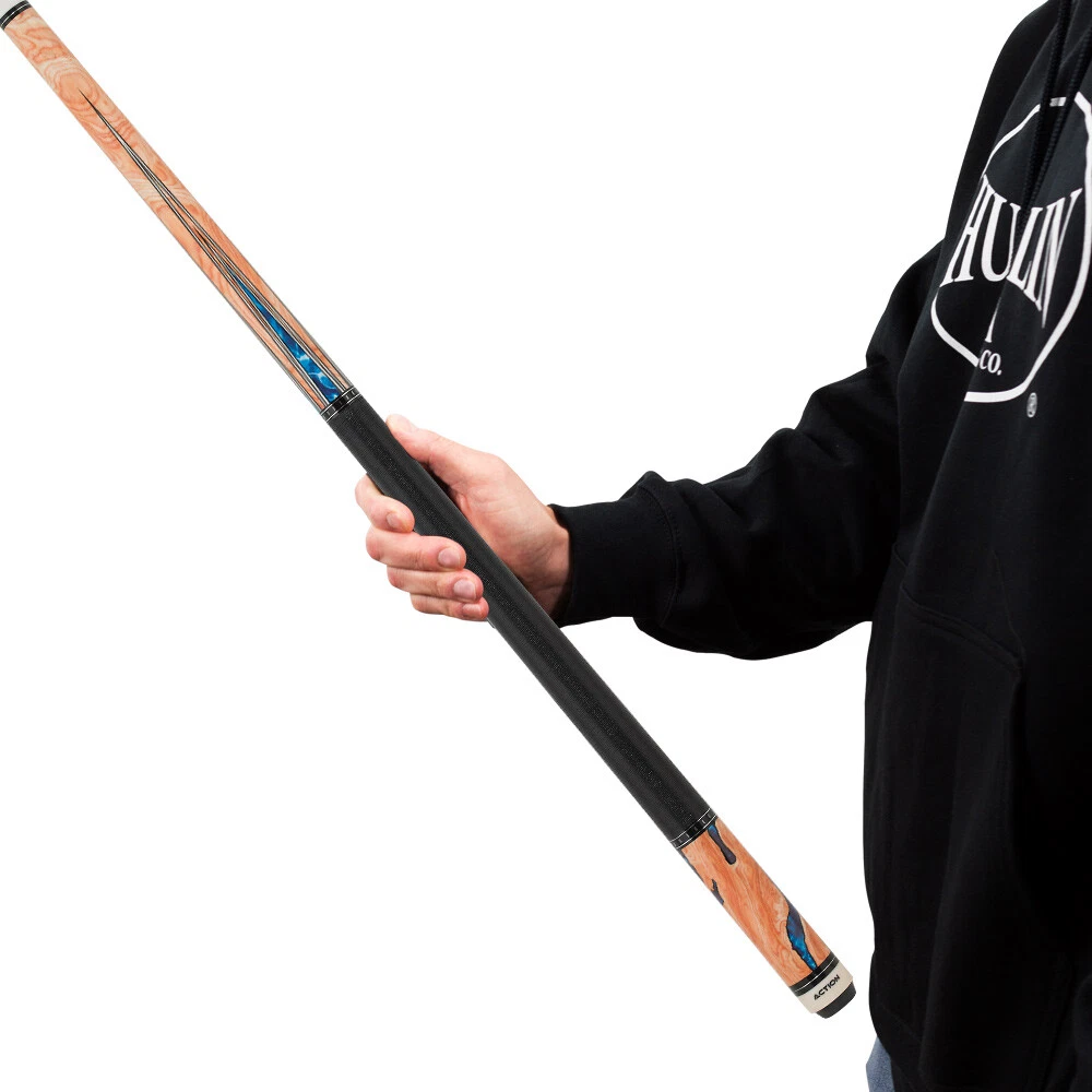 Action ACT153 Fractal Series Cue – Walnut Burl & Blue Water Design - Image 6