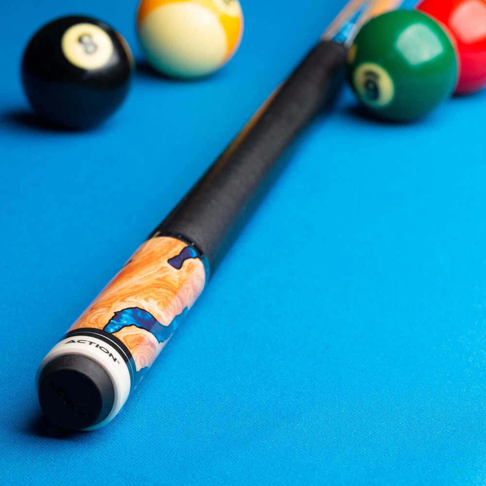 Action ACT153 Fractal Series Cue – Walnut Burl & Blue Water Design - Image 7