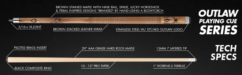 Outlaw OL07 Tribal & Lucky Design Pool Cue - Image 10