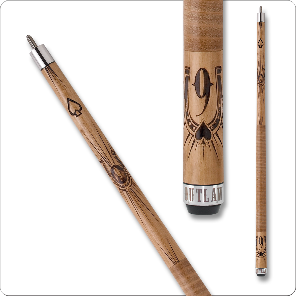 Outlaw OL07 Pool Cue with tribal and lucky designs