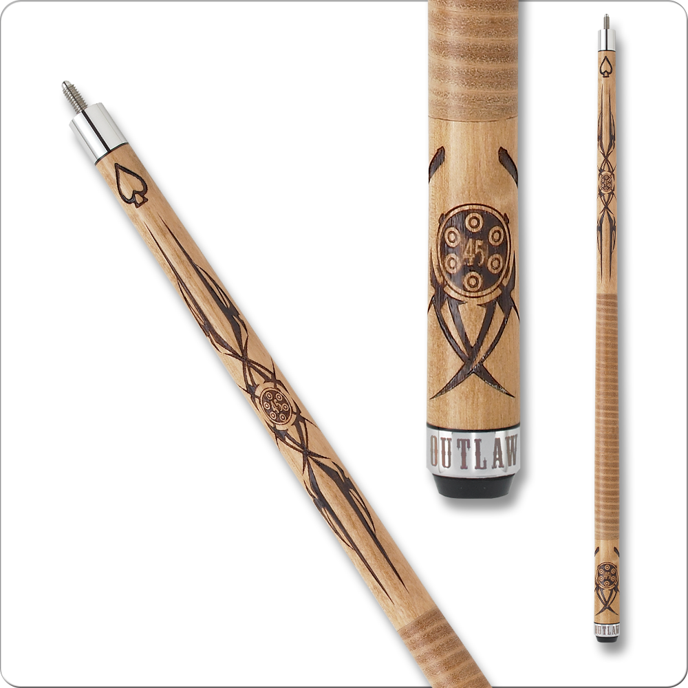 Maple shaft with 45 Chamber design Outlaw OL09 cue