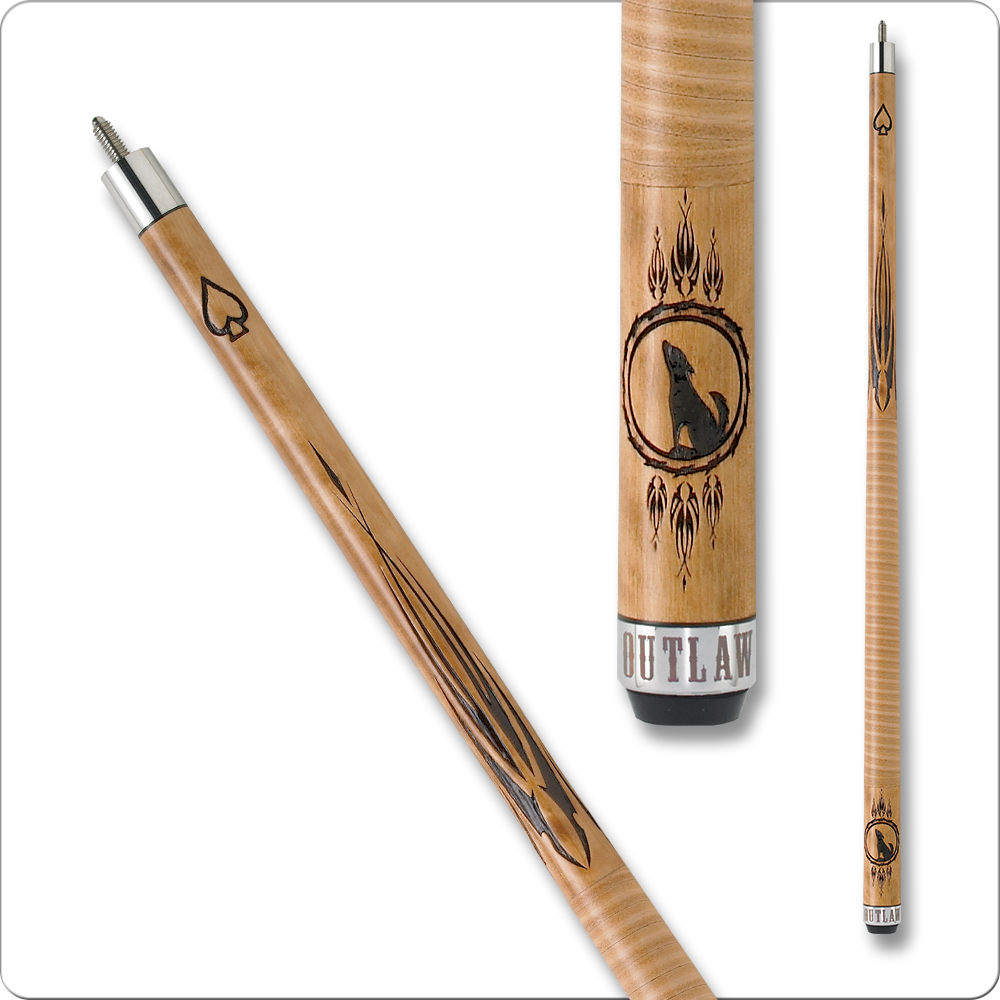 Howling wolf design Outlaw OL13 cue