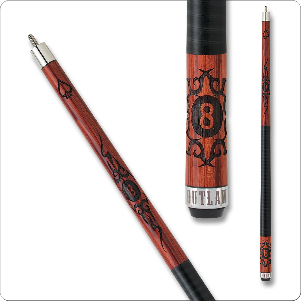 Lucky horseshoe and spade design Outlaw OL20 cue