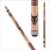 Outlaw OL42 pool cue with black and white western design on forearm