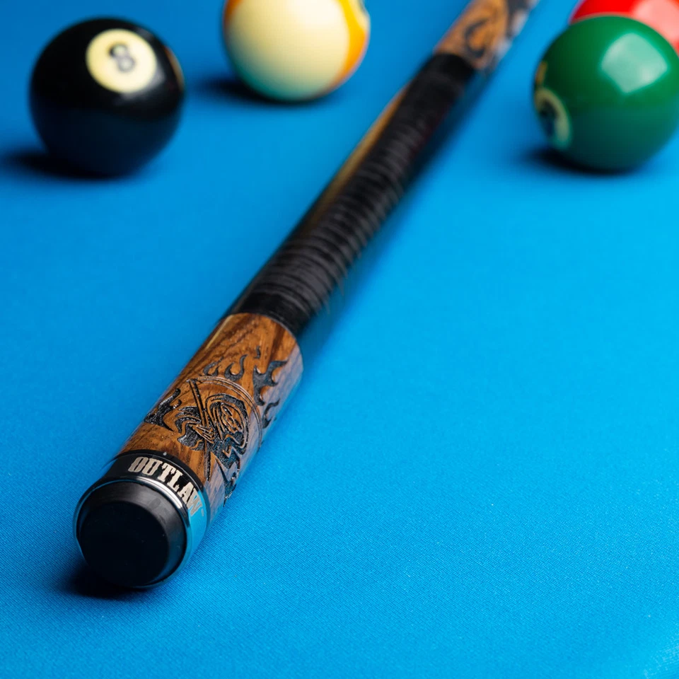 Outlaw OL50 Pool Cue Zebrawood Reaper Design - Image 5