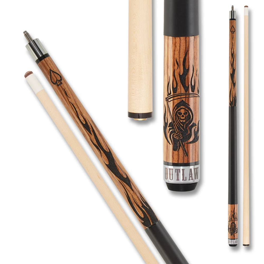 Outlaw OL50 Pool Cue Zebrawood Reaper Design - Image 8