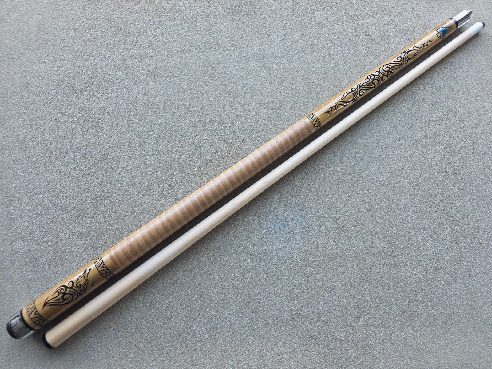 Outlaw OL33 Turquoise Wolf Pool Cue Leather Wrap Limited Edition - Image 8