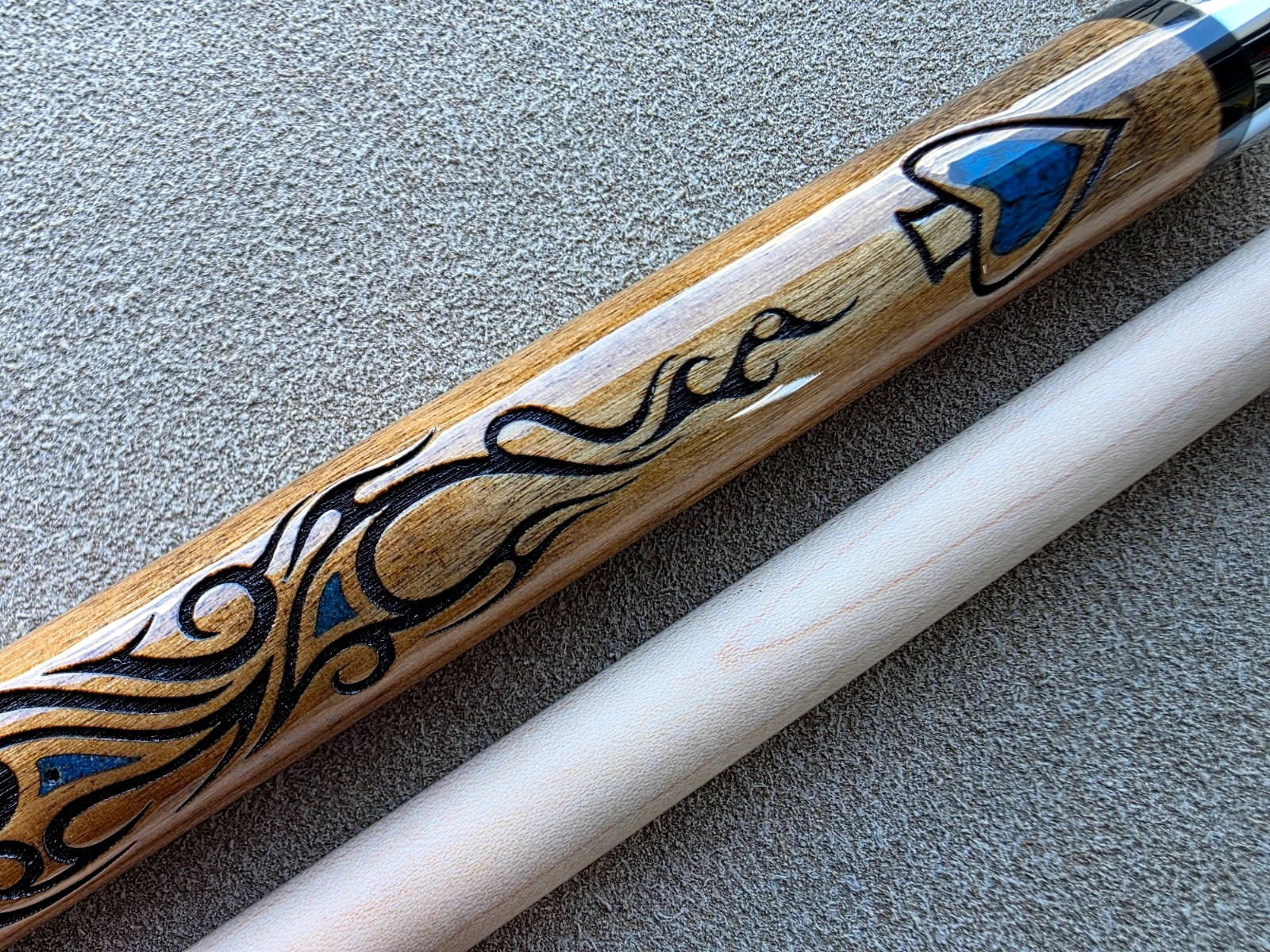 Outlaw OL33 Turquoise Wolf Pool Cue Leather Wrap Limited Edition - Image 6