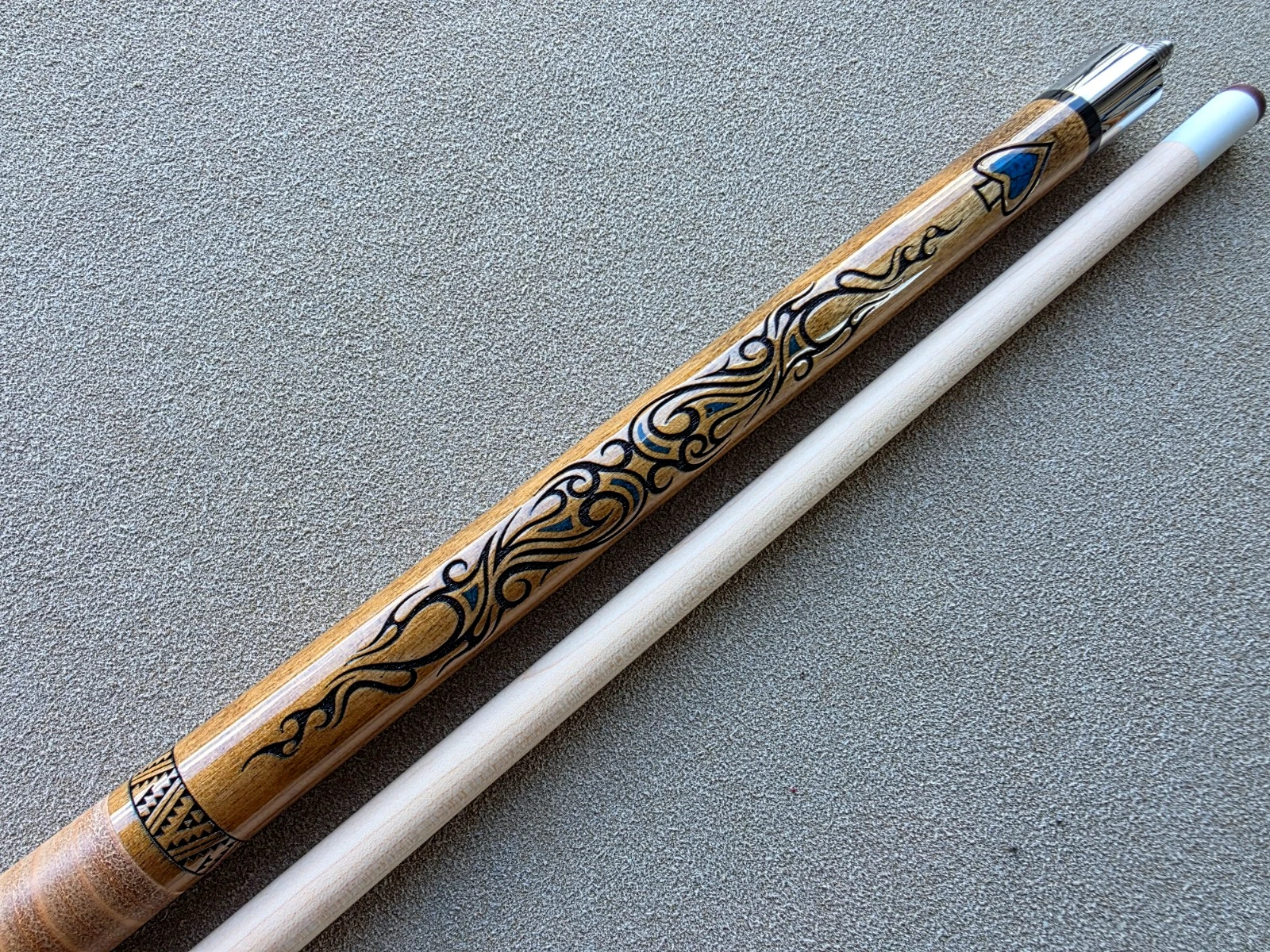 Outlaw OL33 Turquoise Wolf Pool Cue Leather Wrap Limited Edition - Image 7