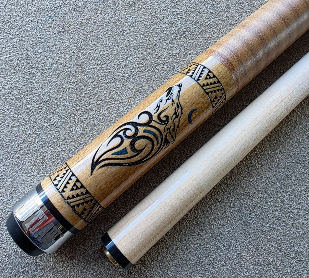 Outlaw OL33 Turquoise Wolf Pool Cue Leather Wrap Limited Edition - Image 2