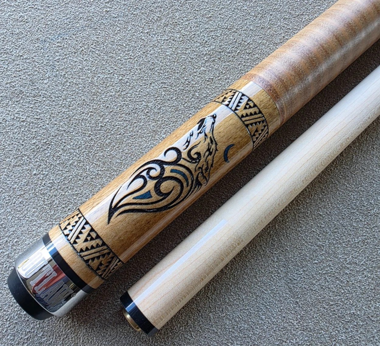 Outlaw OL33 Turquoise Wolf Pool Cue Leather Wrap Limited Edition - Image 3