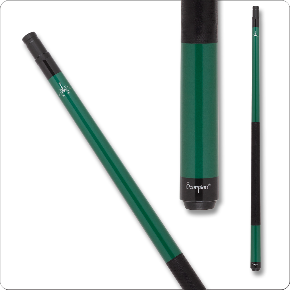 Scorpion SW02 cue metallic green with silver logo