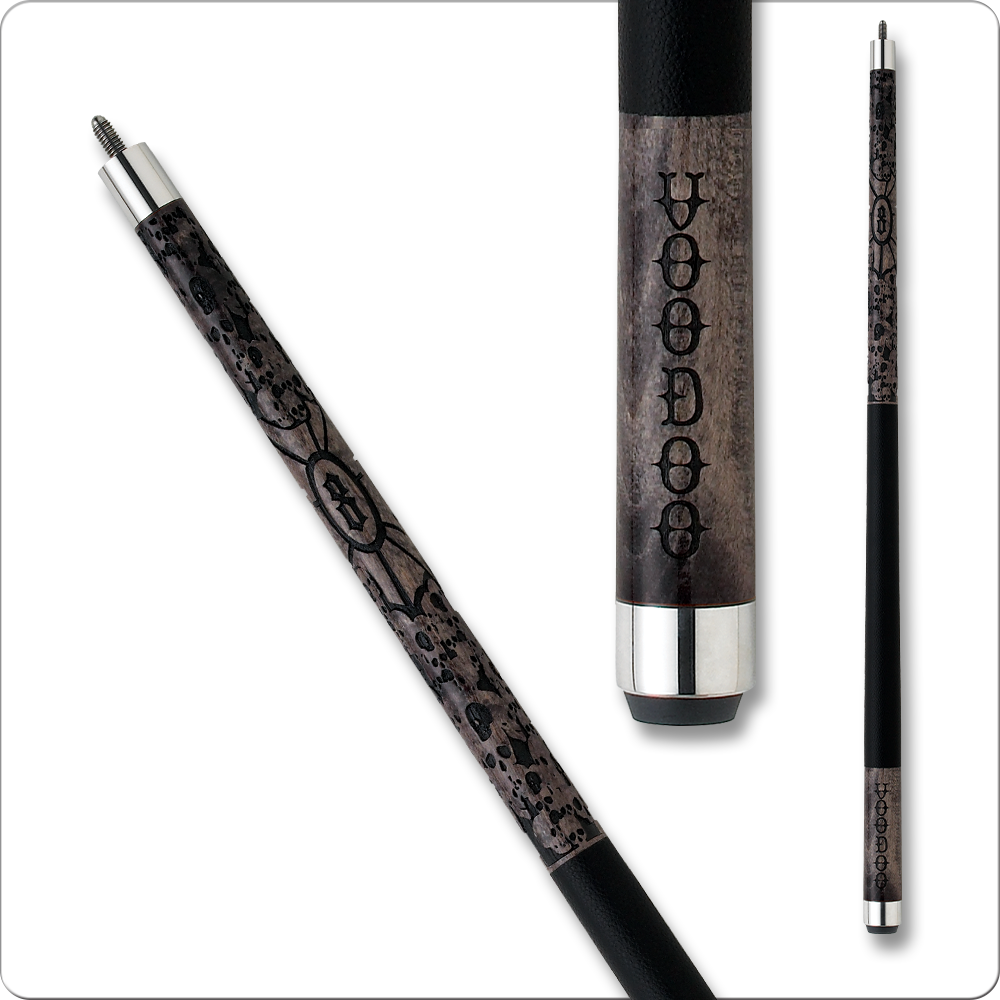Voodoo VOD11 Spiderweb Pool Cue with Skull Engravings