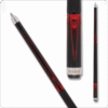 Voodoo VOD42 coffin skull engraved pool cue in black and red”