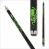 Voodoo VOD44 pool cue with black and green skull and serpent design