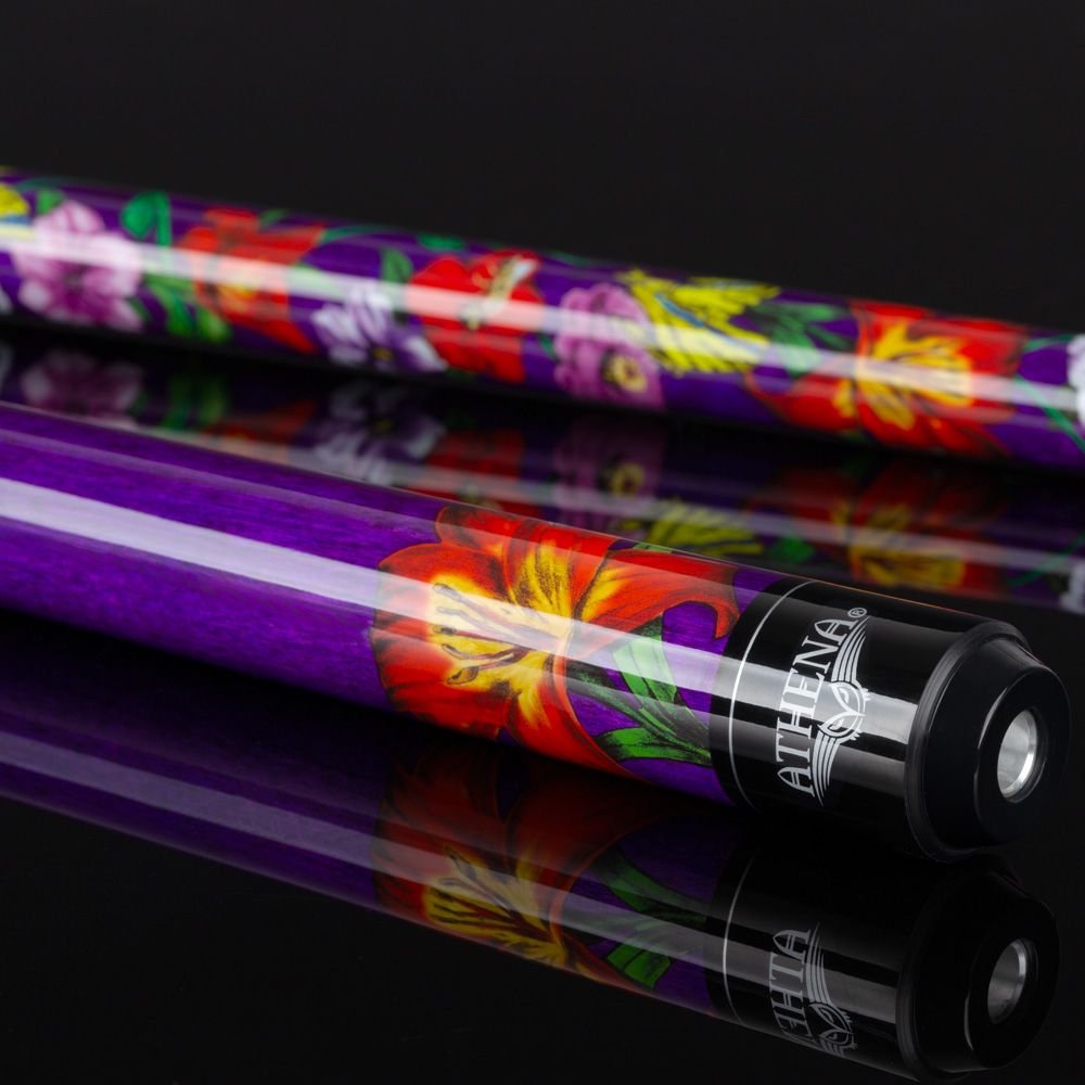Athena ATH65 Pool Cue – 12.5 mm Maple Shaft Wild-Flower Design - Image 2
