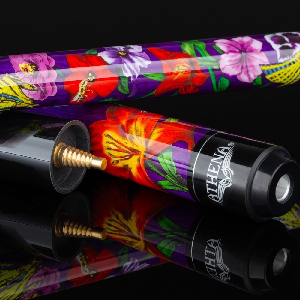 Athena ATH65 Pool Cue – 12.5 mm Maple Shaft Wild-Flower Design - Image 3