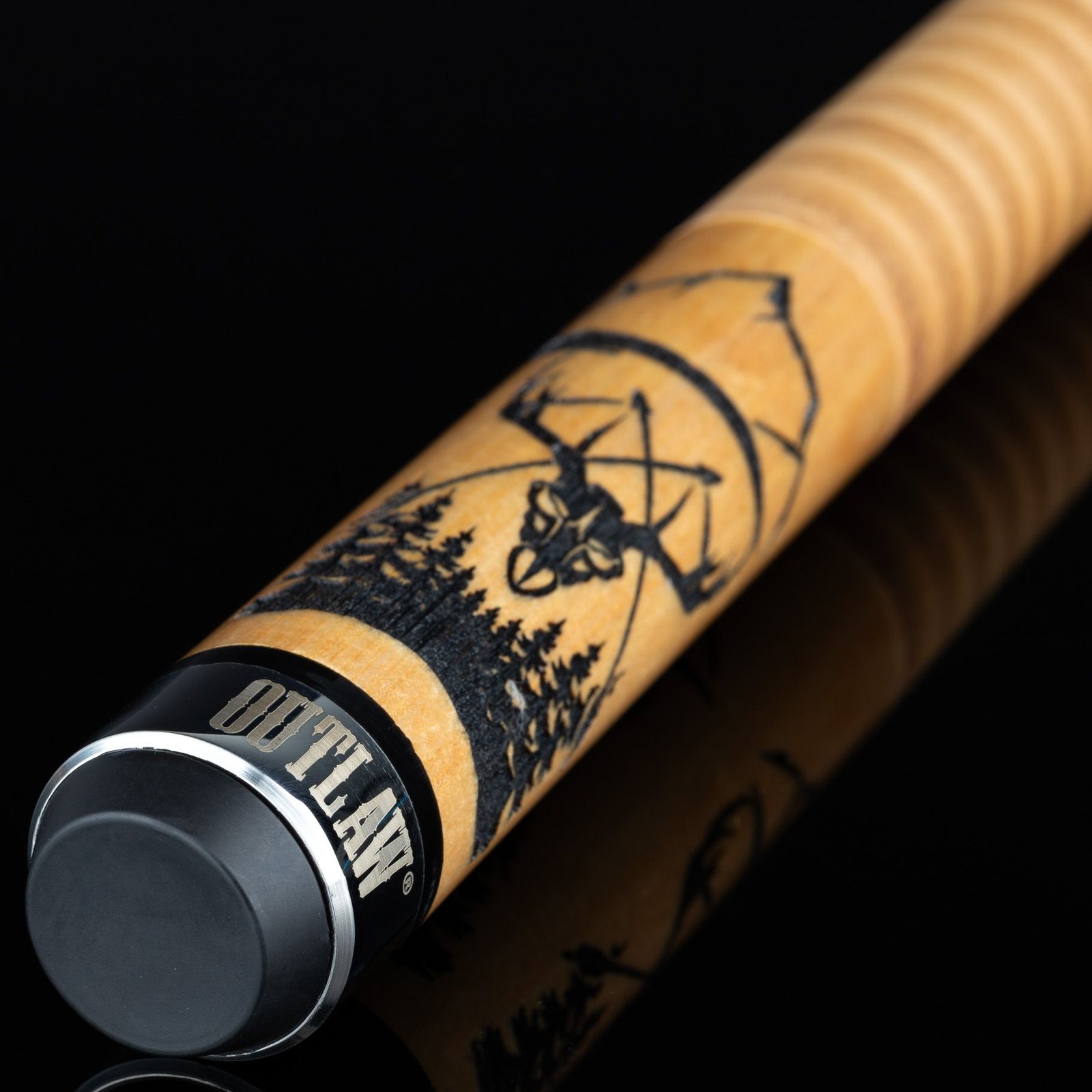 Outlaw Original OL57 Cue – 13 mm Tip, Brown Stained Maple with Leather Wrap - Image 6