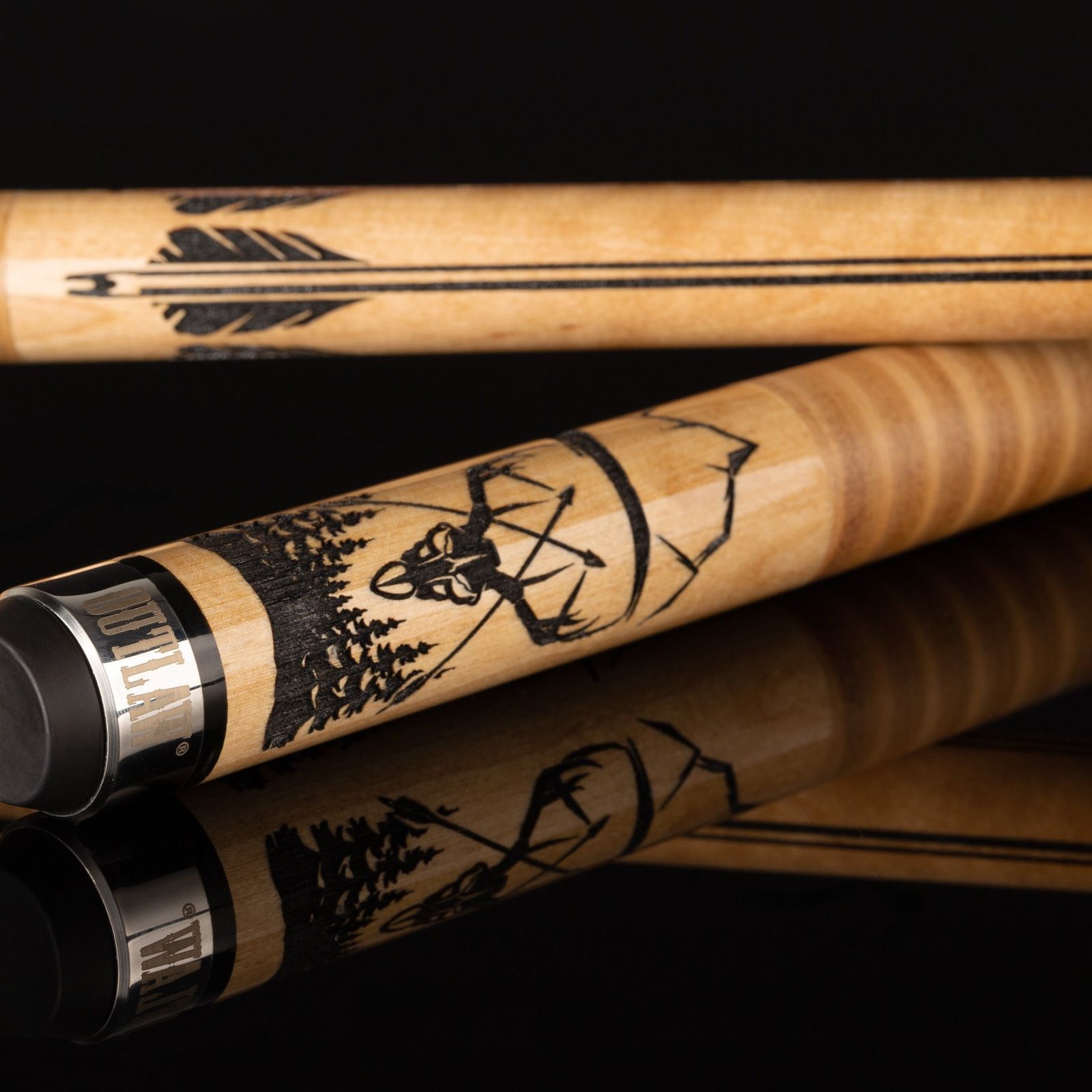 Outlaw Original OL57 Cue – 13 mm Tip, Brown Stained Maple with Leather Wrap - Image 7