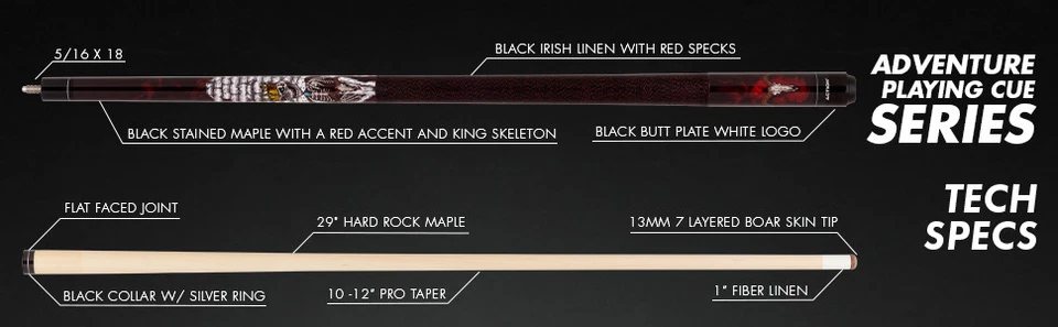 Action Adventure ADV121 Skeleton King Cue – Skull & Red Smoke Design - Image 12