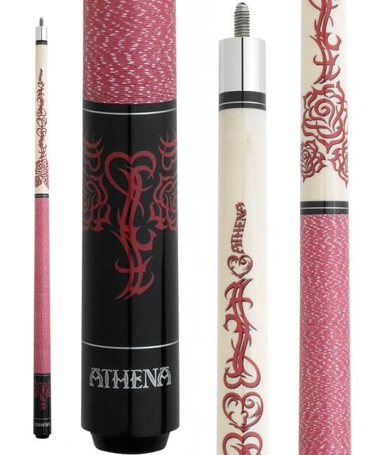 Athena ATH34 Pool Cue – Pink Tribal Flowers & Hearts - Image 12