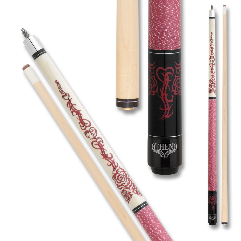Athena ATH34 Pool Cue – Pink Tribal Flowers & Hearts - Image 5
