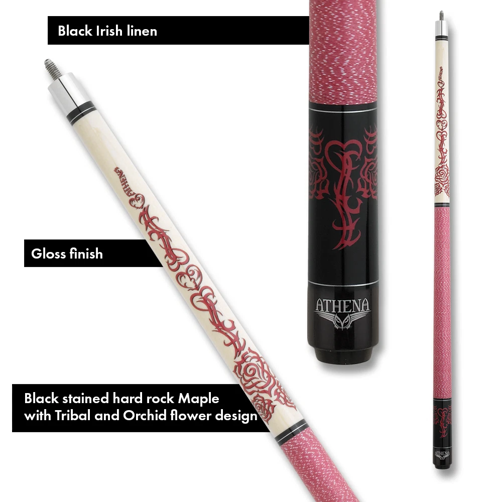 Athena ATH34 Pool Cue – Pink Tribal Flowers & Hearts - Image 7