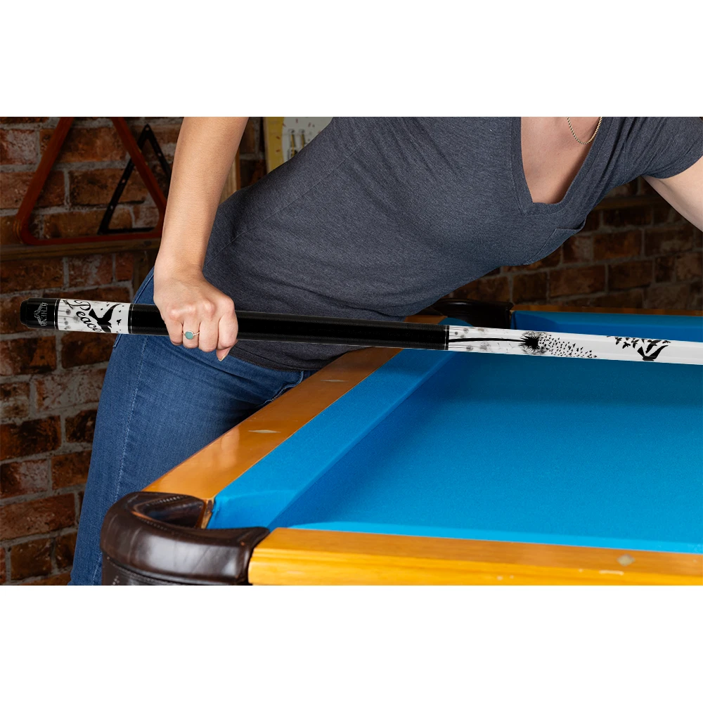 Athena ATH48 White Black Dandelion & Bird Graphics Design Pool Cue - Image 9