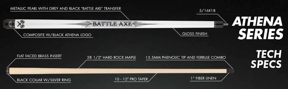 Athena ATHBK1 Battle Axe Break Cue – 22 oz Metallic Pearl - Image 13