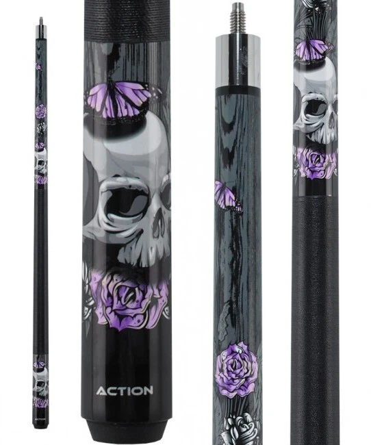 Eight Ball Mafia EBM14 Pool Cue – Skull, Roses & Butterflies Design - Image 2