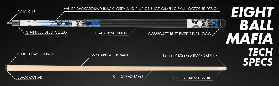 Eight Ball Mafia EBM17 Pool Cue – Skull Octopus Graphic - Image 12