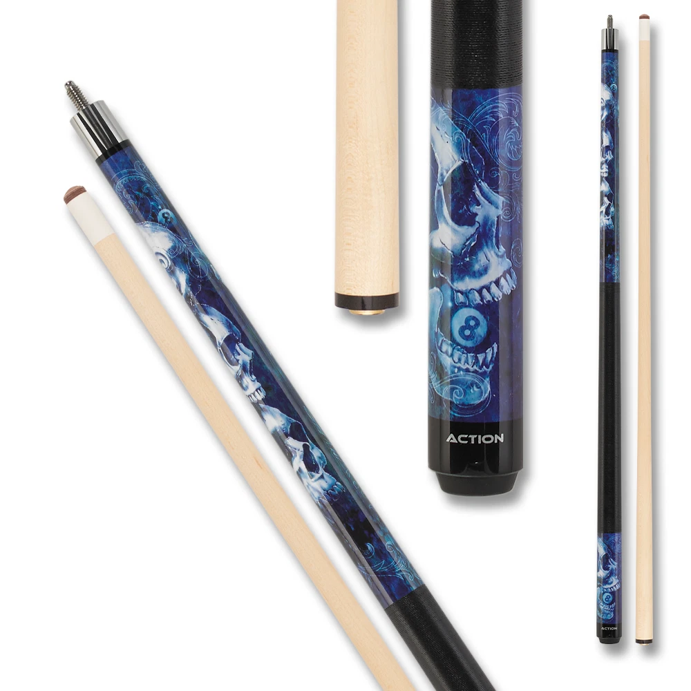 Eight Ball Mafia EBM19 Pool Cue – Blue Skull Stacked Design - Image 2