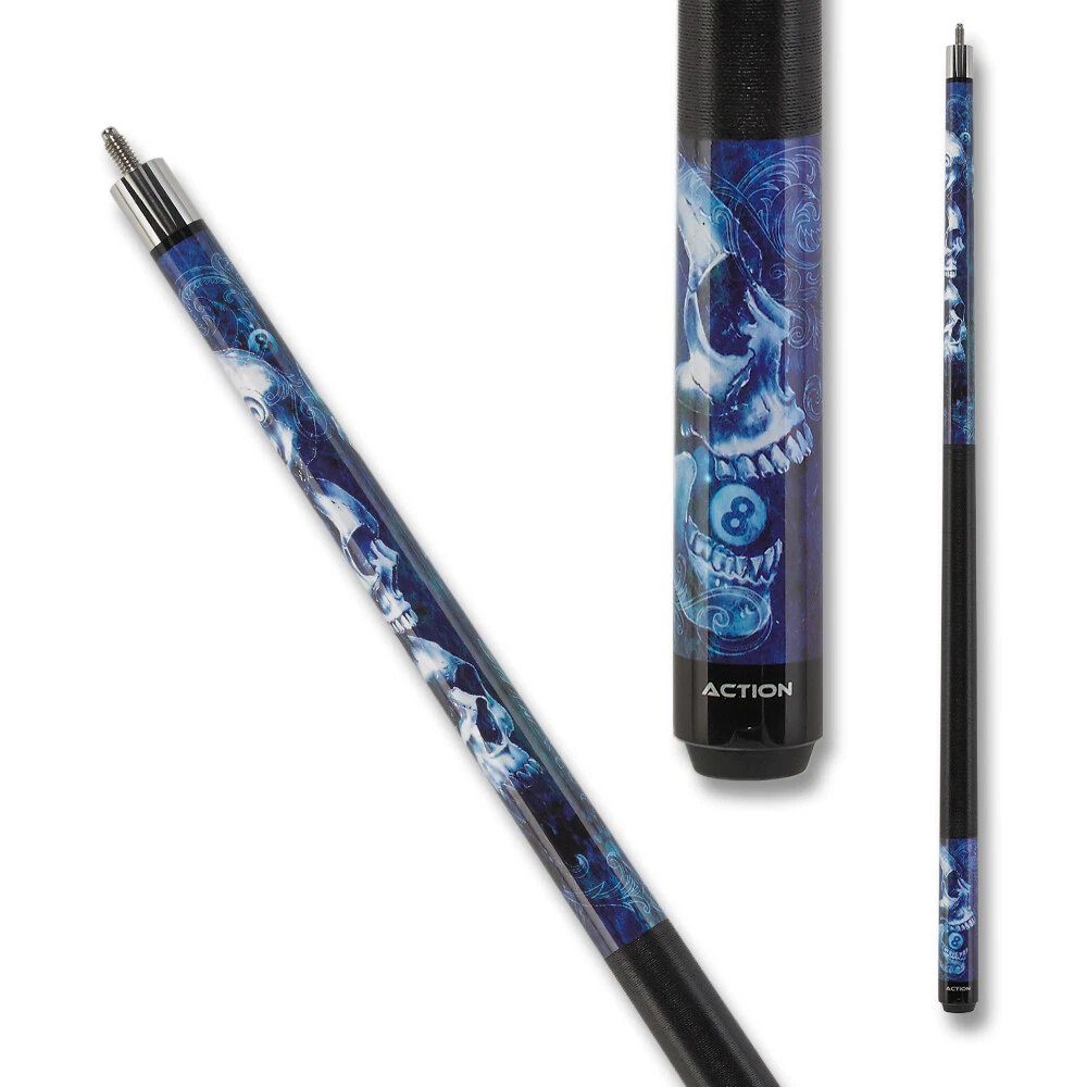 Eight Ball Mafia EBM19 Pool Cue – Blue Skull Stacked Design - Image 3