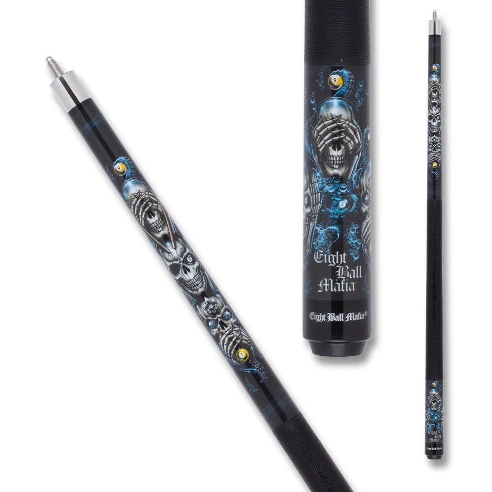 Eight Ball Mafia EBM20 Pool Cue – “See, Hear, Speak No Evil” Graphic - Image 3