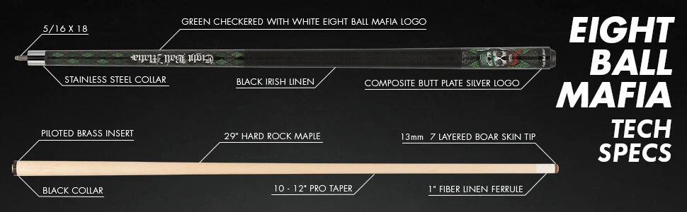 Eight Ball Mafia EBM27 Cue – 13mm Tip, Leprechaun Skull Design - Image 9