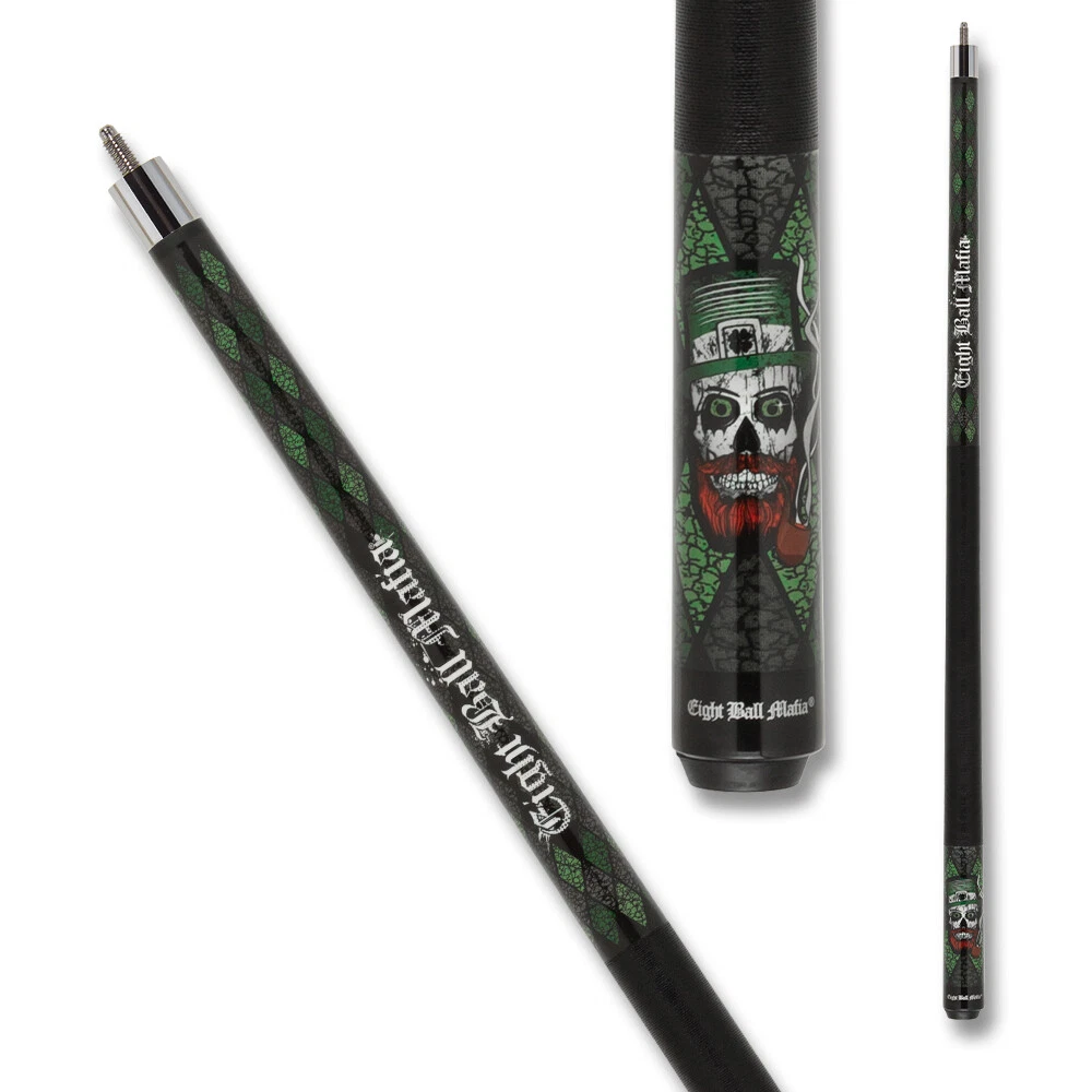 Eight Ball Mafia EBM27 Cue – 13mm Tip, Leprechaun Skull Design - Image 3