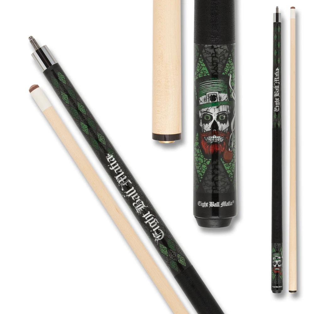 Eight Ball Mafia EBM27 Cue – 13mm Tip, Leprechaun Skull Design - Image 2