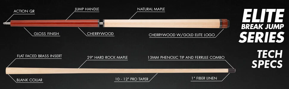 Elite ELBJC Break / Jump Cue – Zebrawood & Black Accent - Image 12