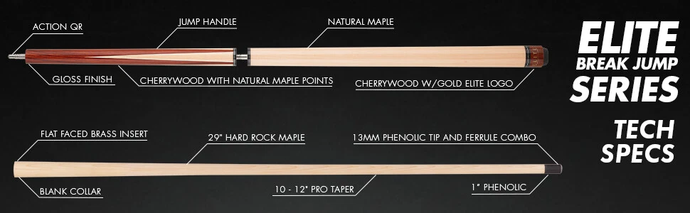 Elite ELBJP Break / Jump Cue – Cherry Stain Maple Points - Image 11