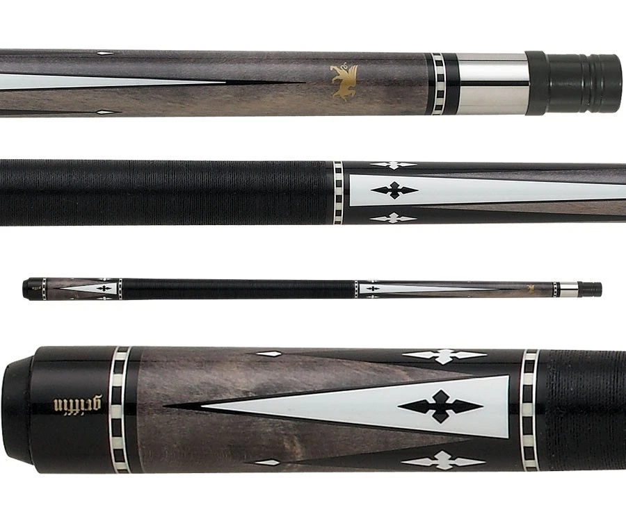 Griffin GR24 Pool Cue – Dark Gray with Ebony & Ivory Overlay Points - Image 13