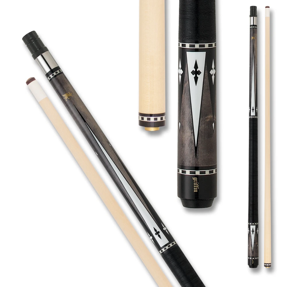Griffin GR24 Pool Cue – Dark Gray with Ebony & Ivory Overlay Points - Image 6
