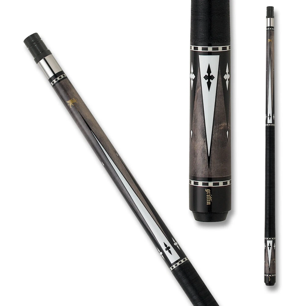 Griffin GR24 Pool Cue – Dark Gray with Ebony & Ivory Overlay Points - Image 7