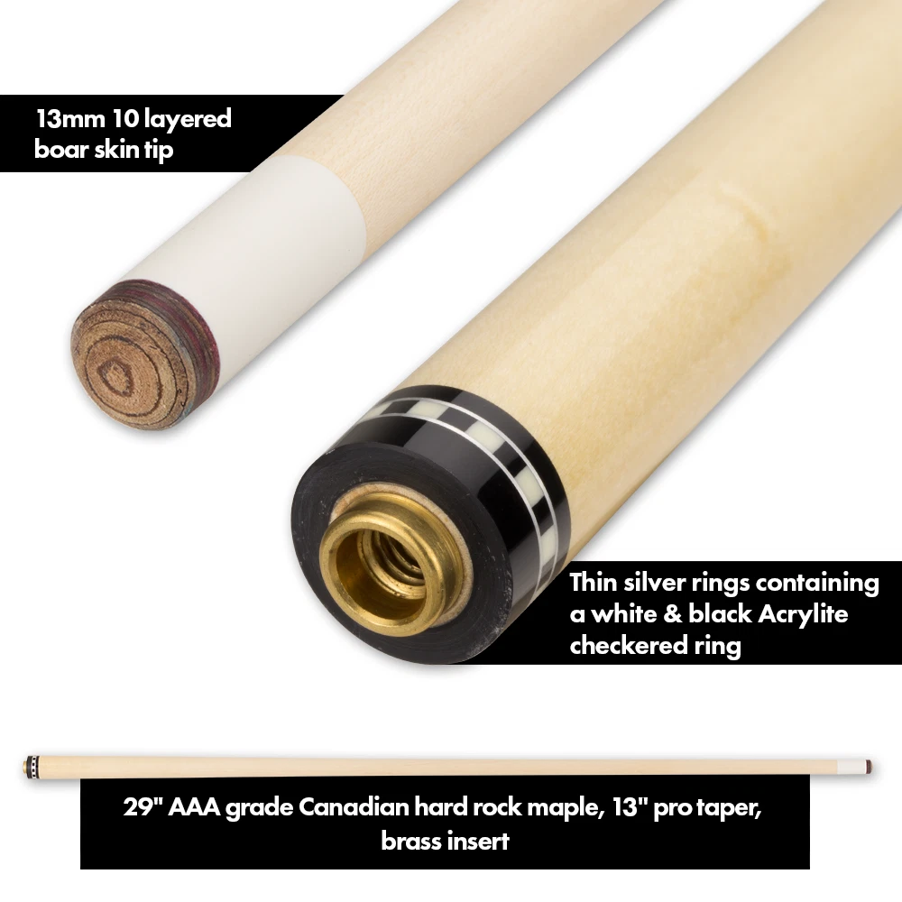 Griffin GR24 Pool Cue – Dark Gray with Ebony & Ivory Overlay Points - Image 9