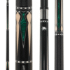Griffin GR46 Pool Cue Black with Maple & Green Reflective Points