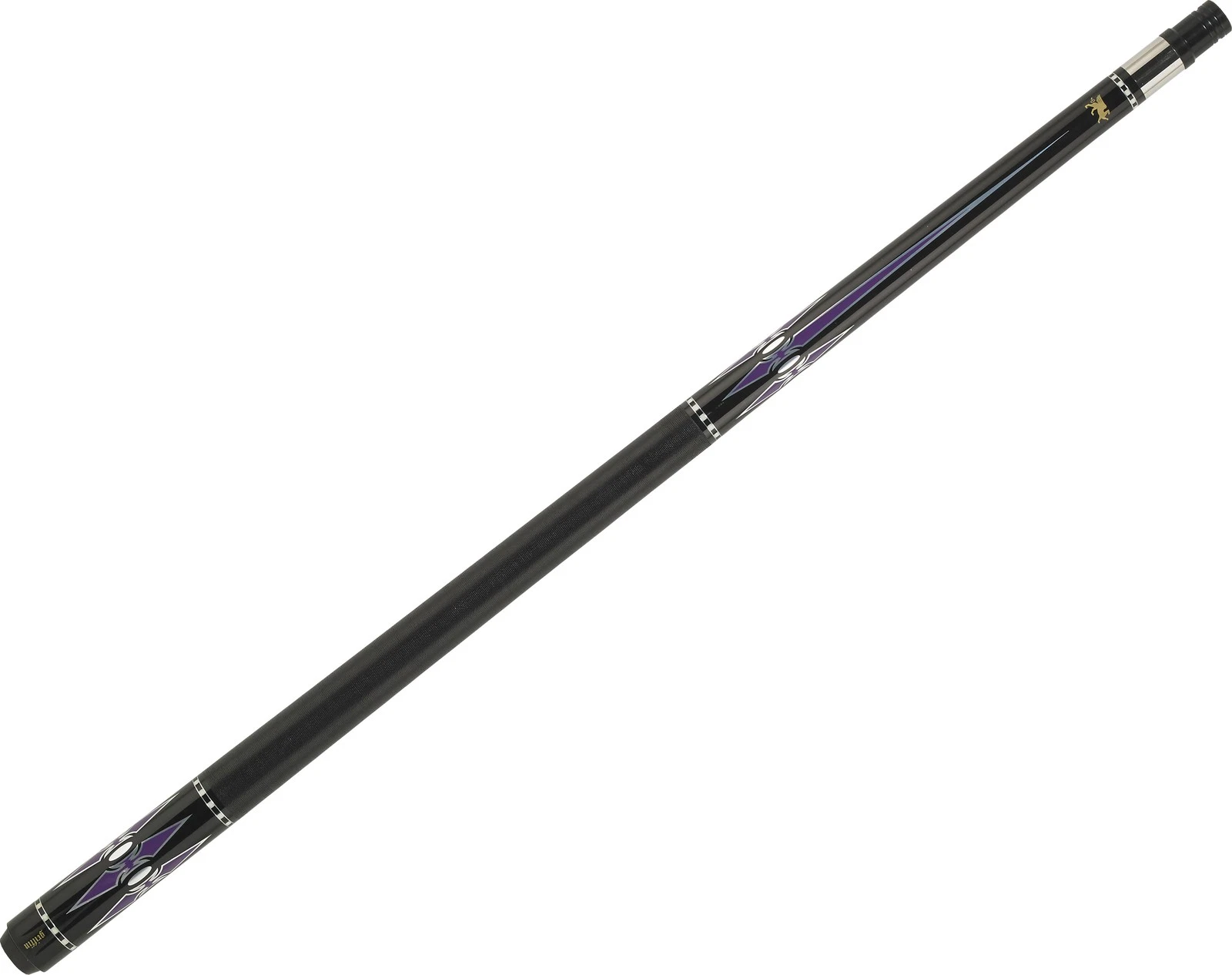 Griffin GR48 Pool Cue Black with Purple & Silver Reflective Points - Image 6