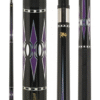 Griffin GR48 Pool Cue Black with Purple & Silver Reflective Points