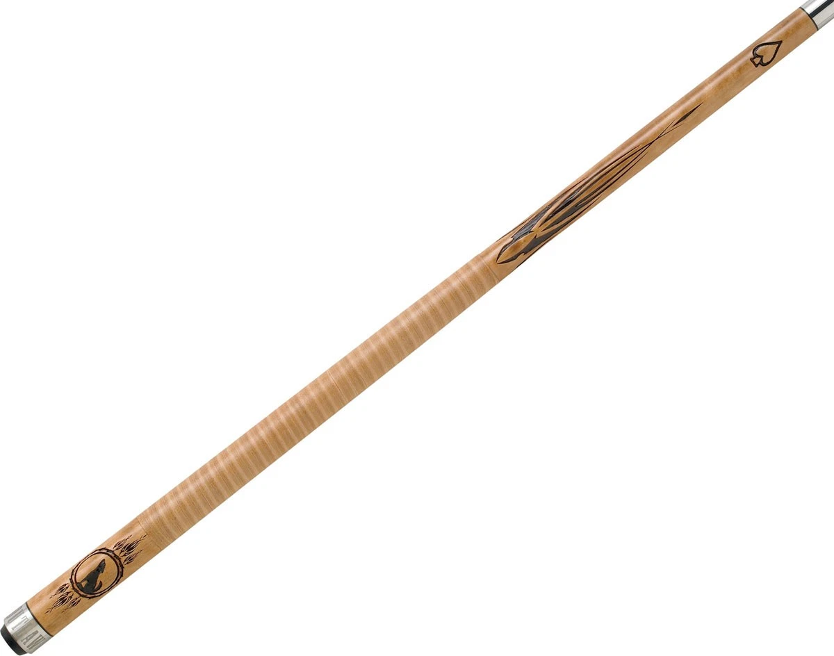 Outlaw OL13 “Howling Wolf” Pool Cue Leather Wrap Maple Shaft - Image 2
