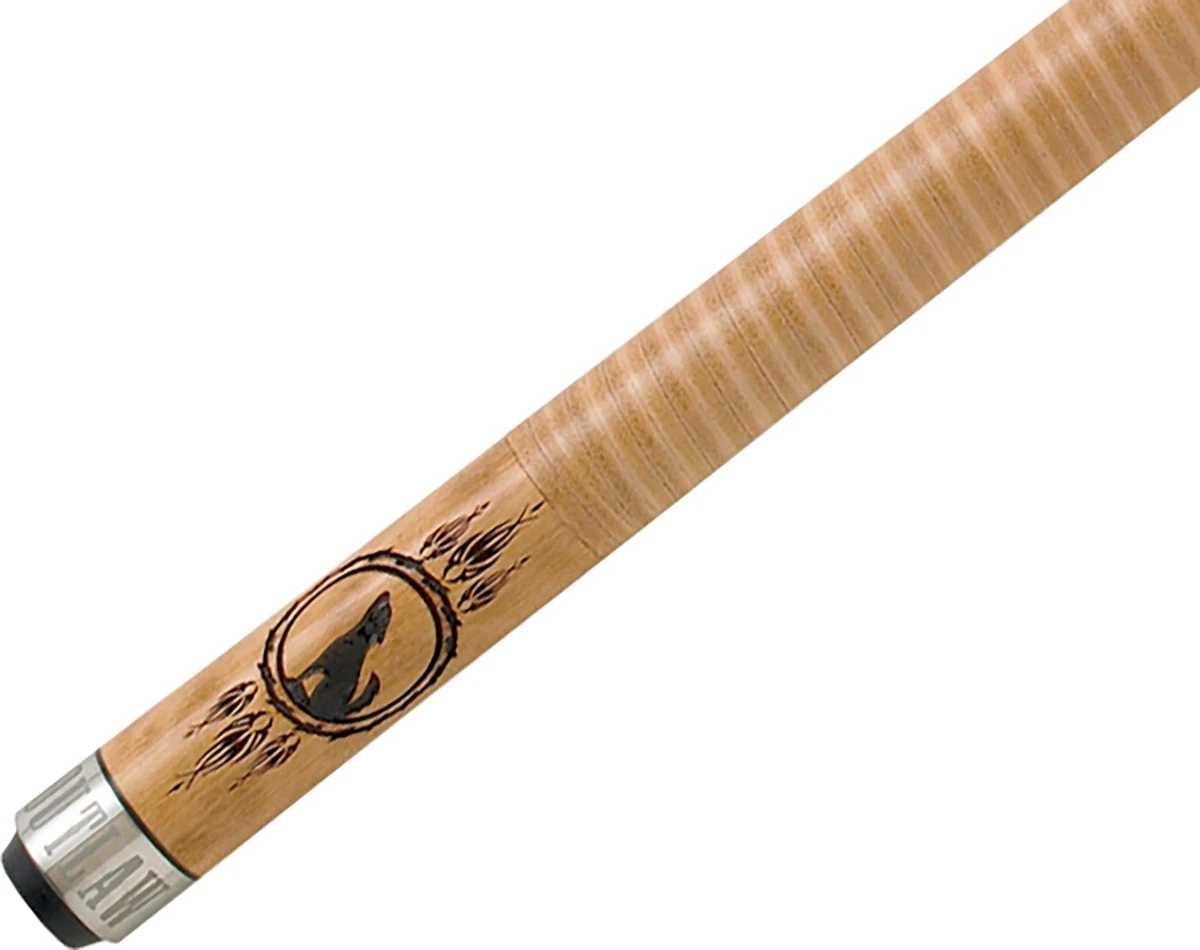 Outlaw OL13 “Howling Wolf” Pool Cue Leather Wrap Maple Shaft - Image 3